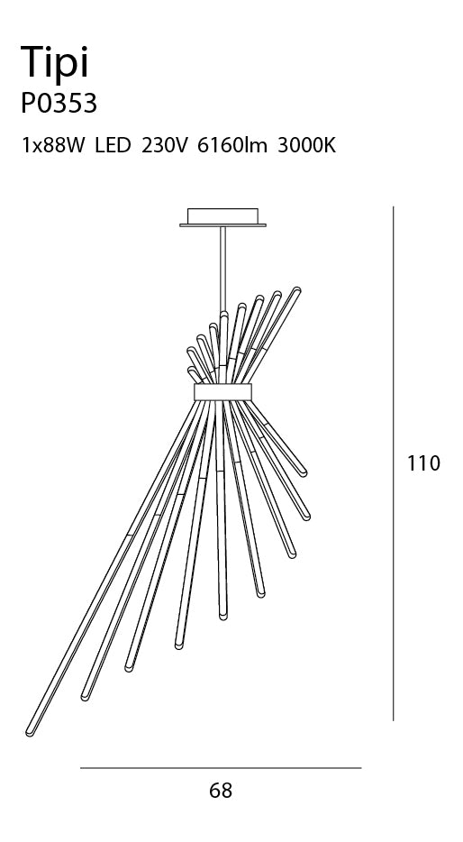 Maxlight Tipi 1L Deckenleuchte LED, D 68cm