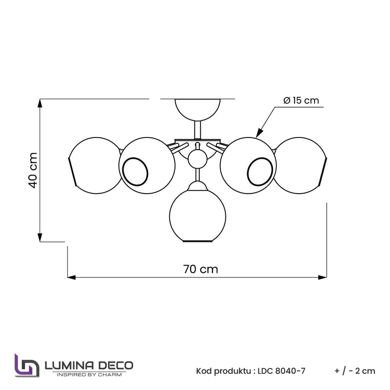 Lumina Deco Devoli 7L ceiling lamp E27, D 70cm