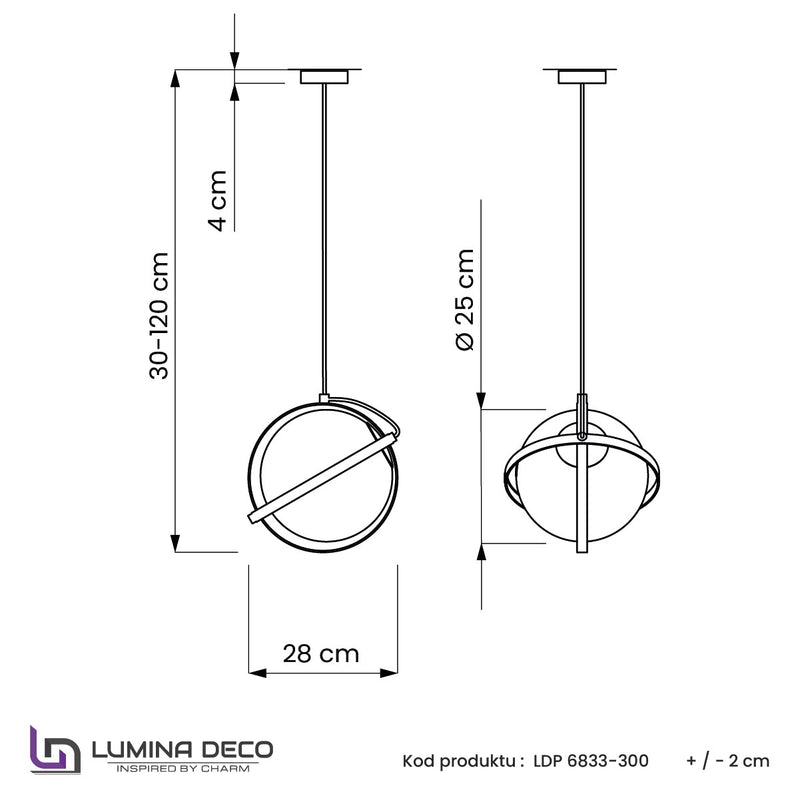 Lumina Deco Signia 1L pendant ceiling lamp E27, D 25cm