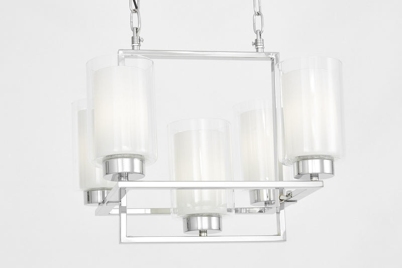 Lumina Deco Lino 5L pendant ceiling lamp E14, H 33cm