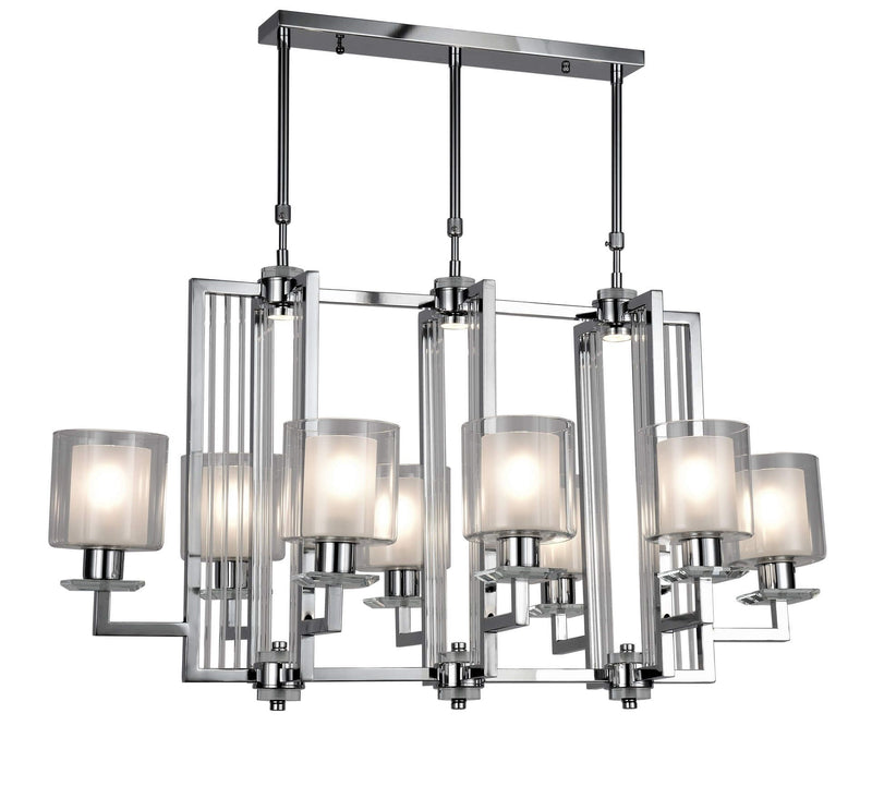 Lumina Deco Manhattan 8L chandelier E27, H 78cm