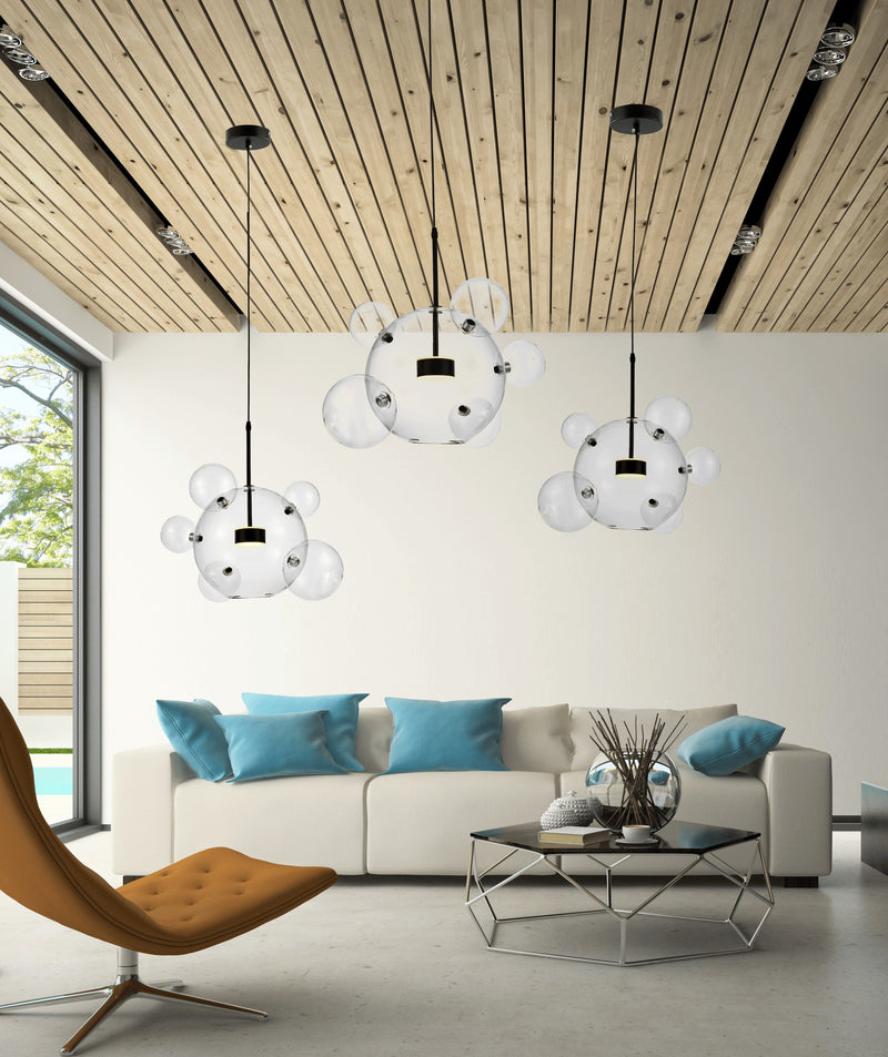 Lumina Deco Neroni 2L pendant ceiling lamp LED, H 46cm