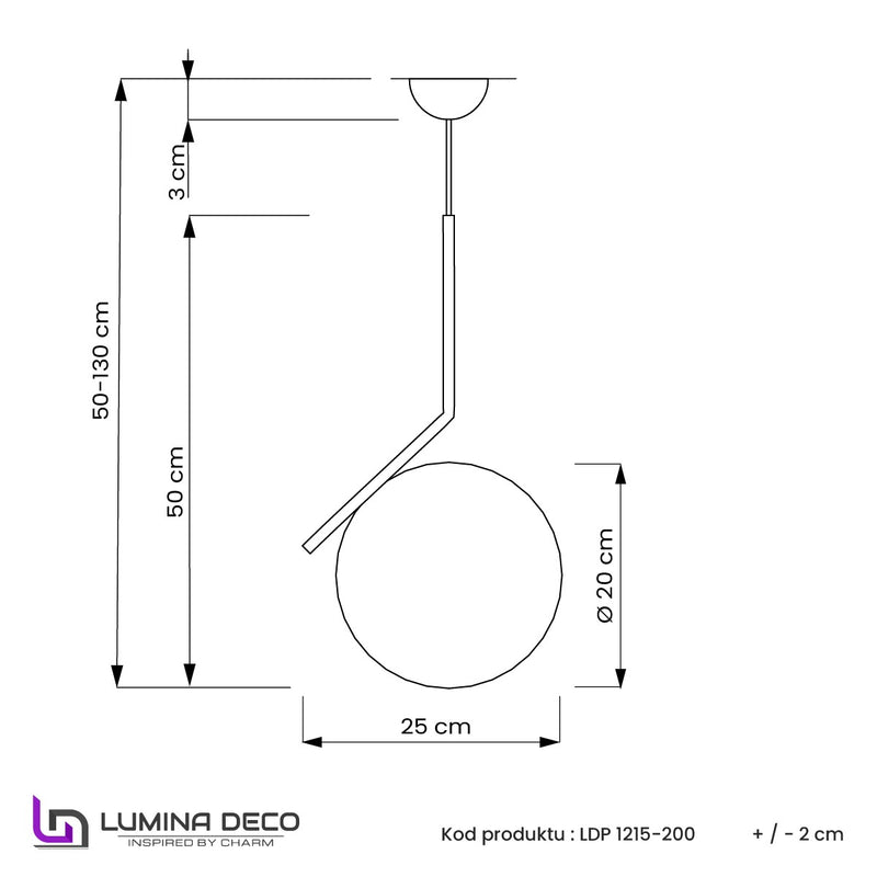 Lumina Deco Sorento 1L pendant ceiling lamp E27, D 20cm