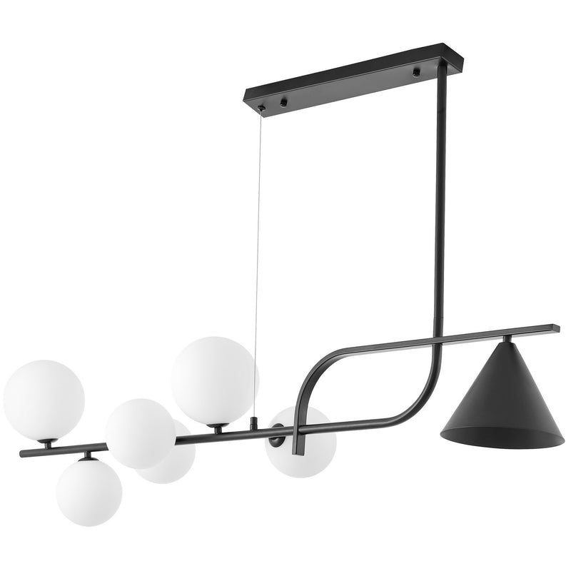 Lumina Deco Amadeo 7L linear suspension ceiling lamp G9 / E27, H 95cm