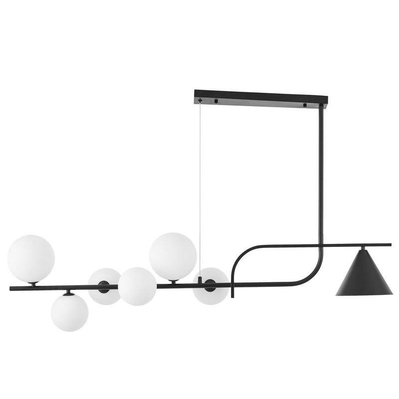 Lumina Deco Amadeo 7L linear suspension ceiling lamp G9 / E27, H 95cm