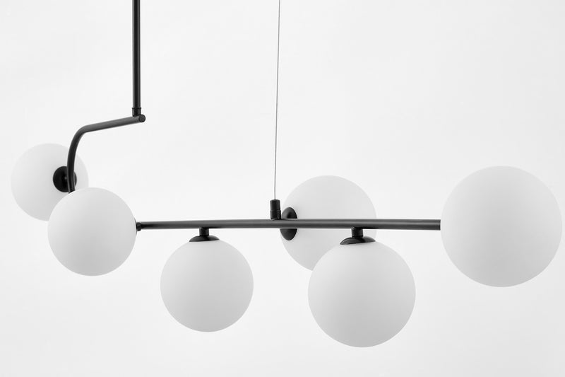 Lumina Deco Groseo 6L linear suspension ceiling lamp G9, H 95cm