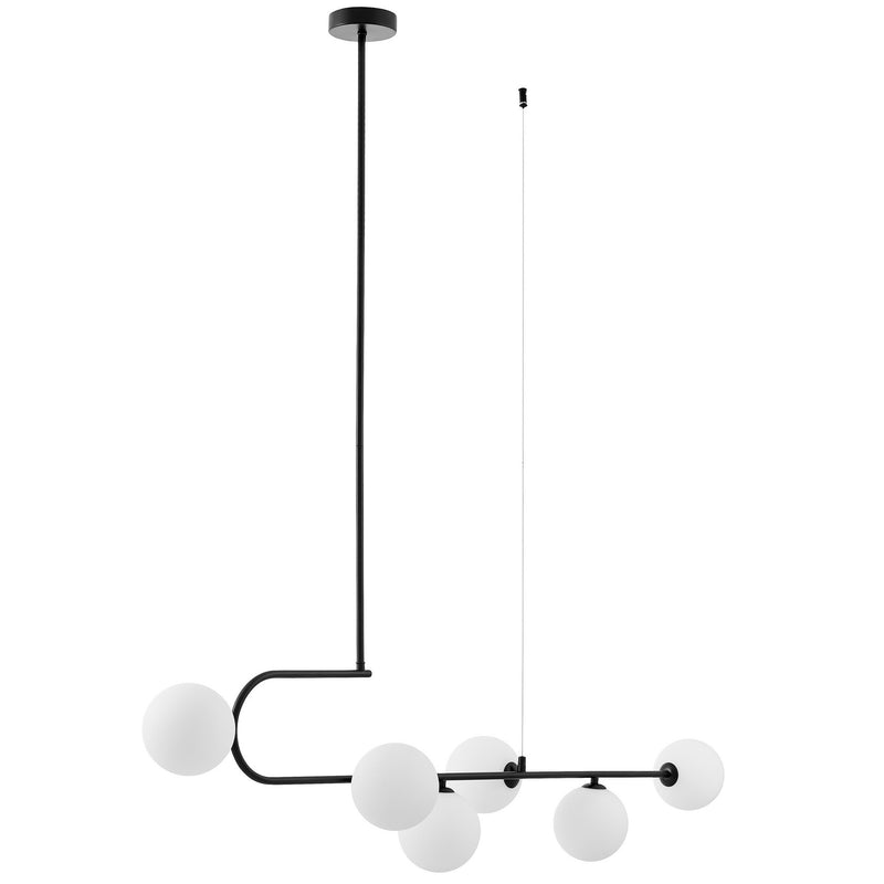 Lumina Deco Groseo 6L linear suspension ceiling lamp G9, H 95cm