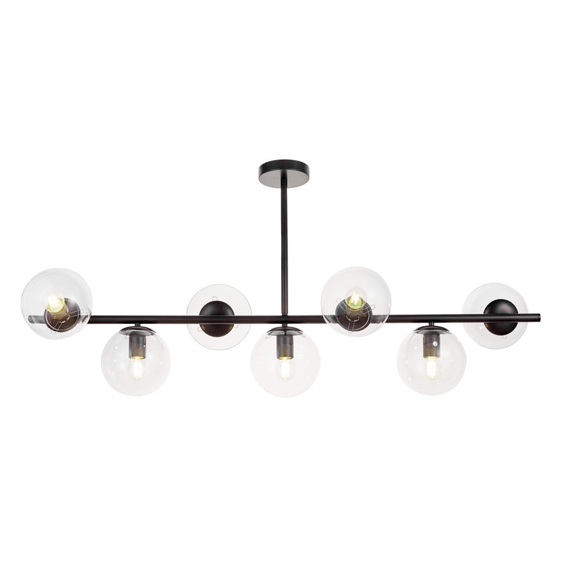 Lumina Deco Fredica 7L linear suspension ceiling lamp E27, D 15cm