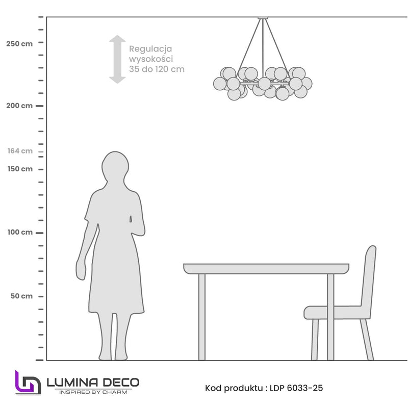 Lumina Deco Marsiada 25L chandelier G9, D 70cm