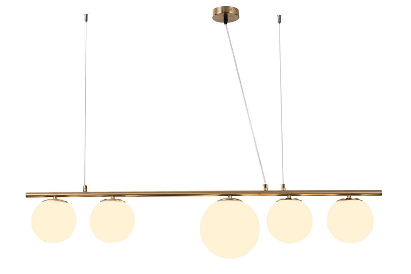 Lumina Deco Baristica 5L linear suspension ceiling lamp E27, H 25cm