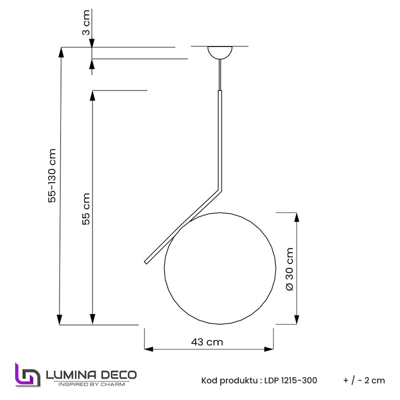 Lumina Deco Sorento 1L pendant ceiling lamp E27, D 25cm