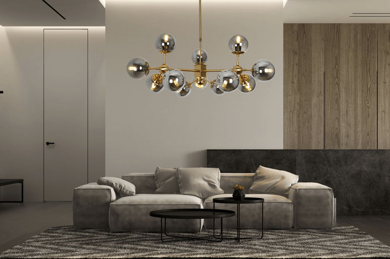 Lumina Deco Zodiac 12L chandelier E27, D 90cm