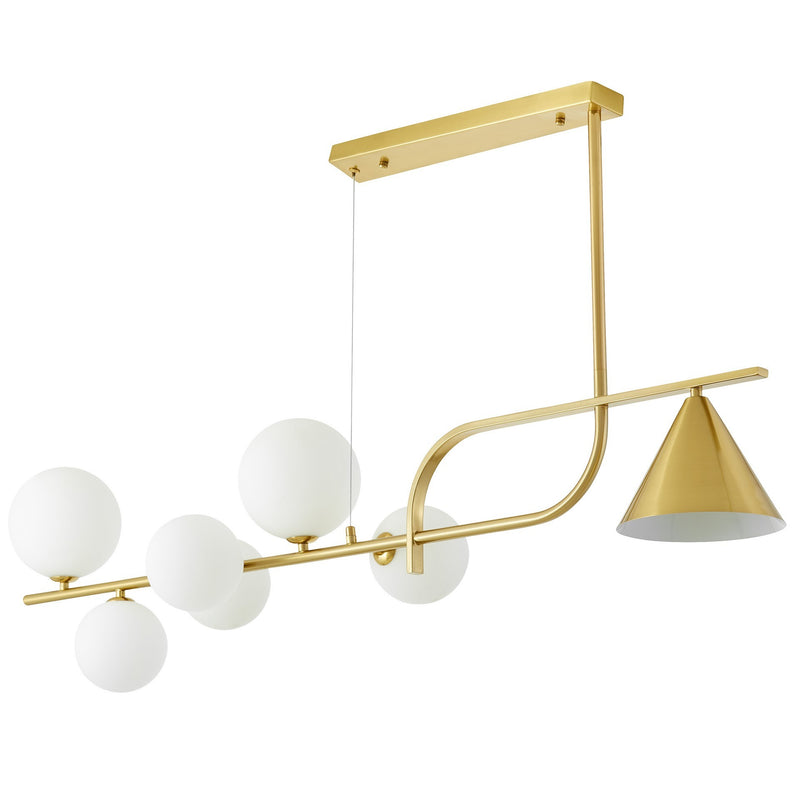 Lumina Deco Amadeo 7L linear suspension ceiling lamp G9 / E27, H 95cm