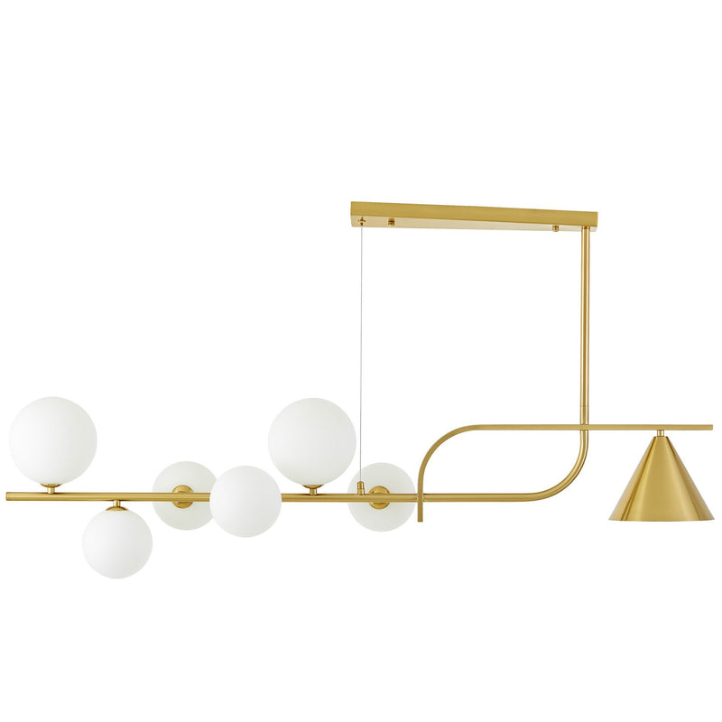 Lumina Deco Amadeo 7L linear suspension ceiling lamp G9 / E27, H 95cm