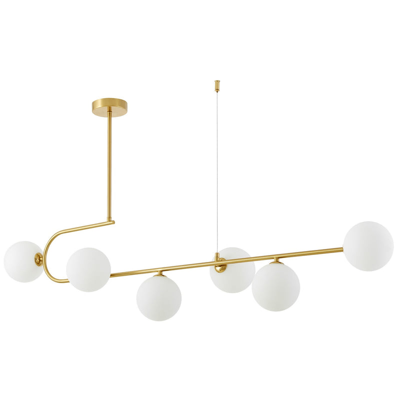 Lumina Deco Groseo 6L linear suspension ceiling lamp G9, H 95cm