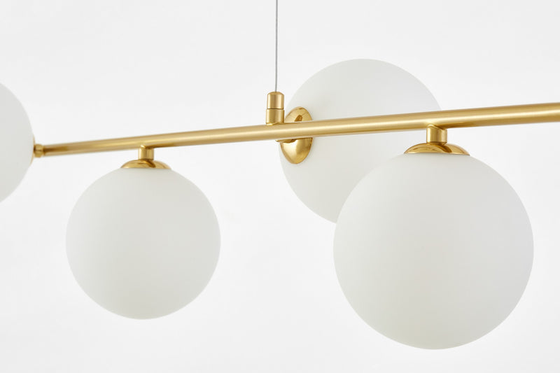 Lumina Deco Groseo 6L linear suspension ceiling lamp G9, H 95cm