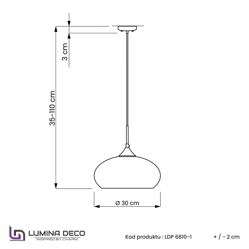 Lumina Deco Brosso 1L pendant ceiling lamp E27, D 30cm