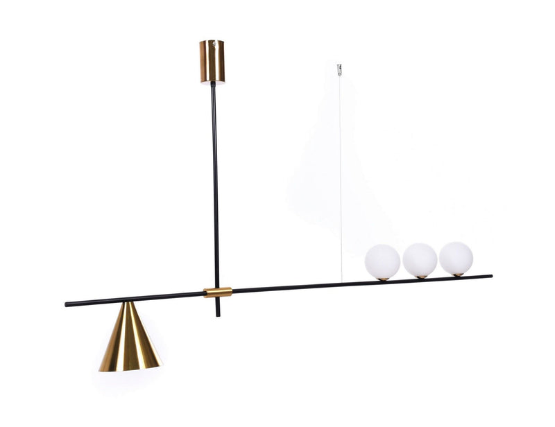 Lumina Deco Renzo 4L linear suspension ceiling lamp E27 / G9, W 140cm