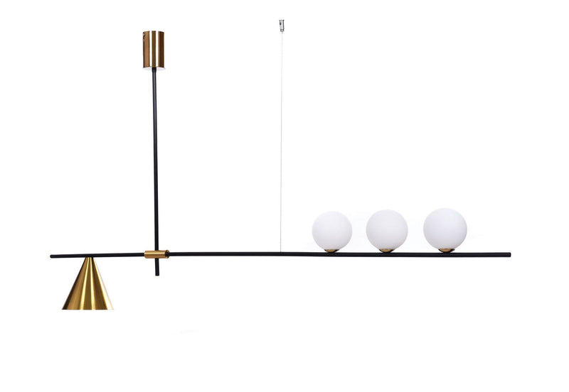 Lumina Deco Renzo 4L linear suspension ceiling lamp E27 / G9, W 140cm