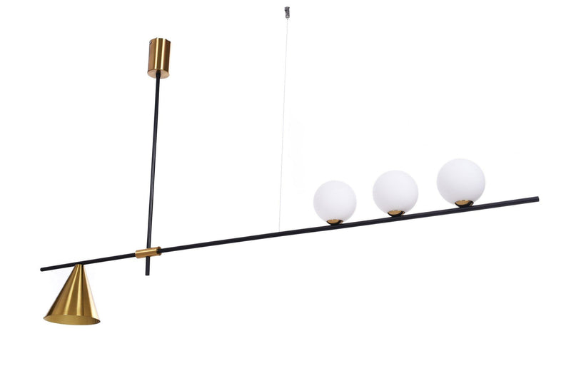 Lumina Deco Renzo 4L linear suspension ceiling lamp E27 / G9, W 140cm