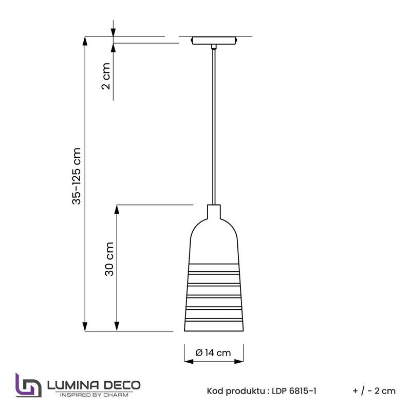 Lumina Deco Etrica 1L pendant ceiling lamp E27, D 14cm