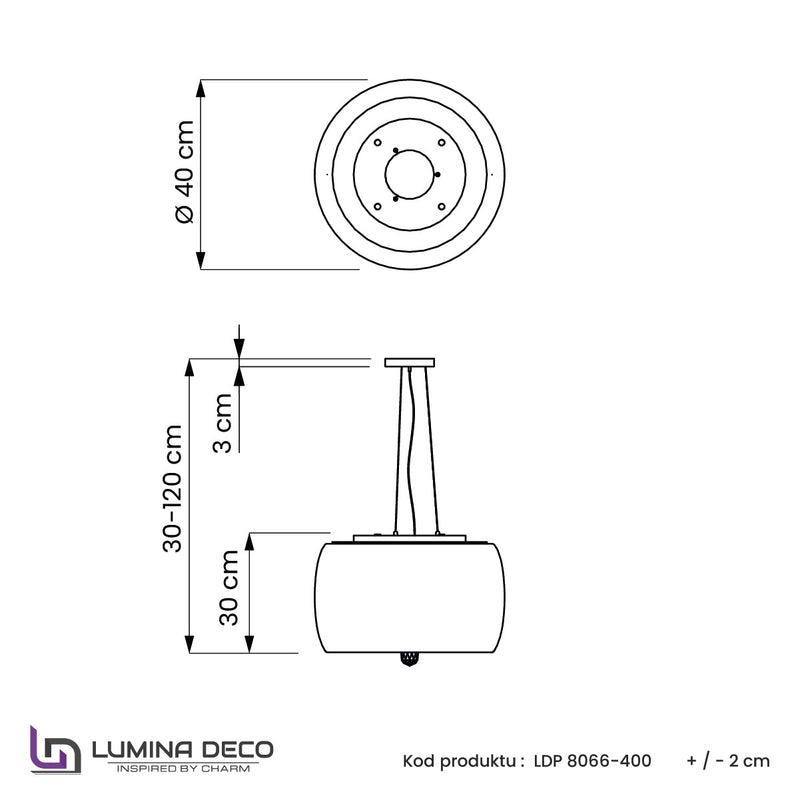 Lumina Deco Tosso 6L pendant ceiling lamp G9, D 40cm