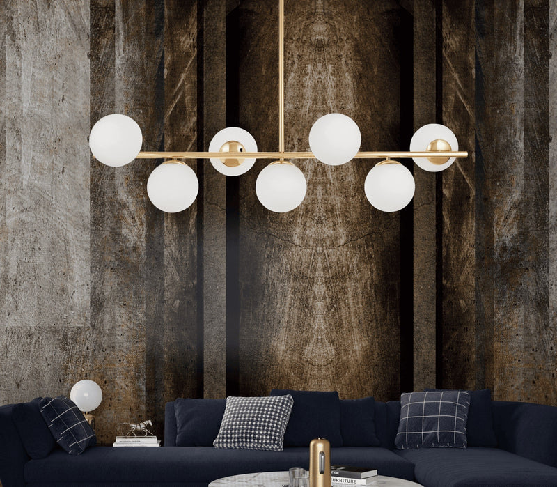 Lumina Deco Fredica 7L linear suspension ceiling lamp E27, D 15cm