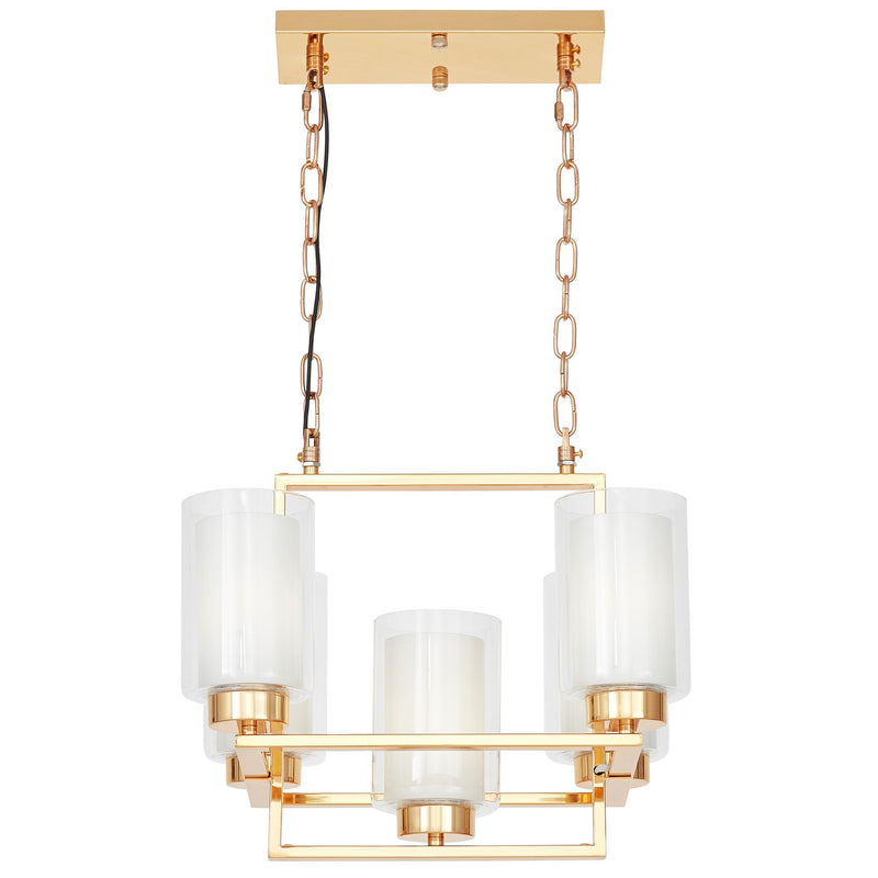 Lumina Deco Lino 5L pendant ceiling lamp E14, H 33cm