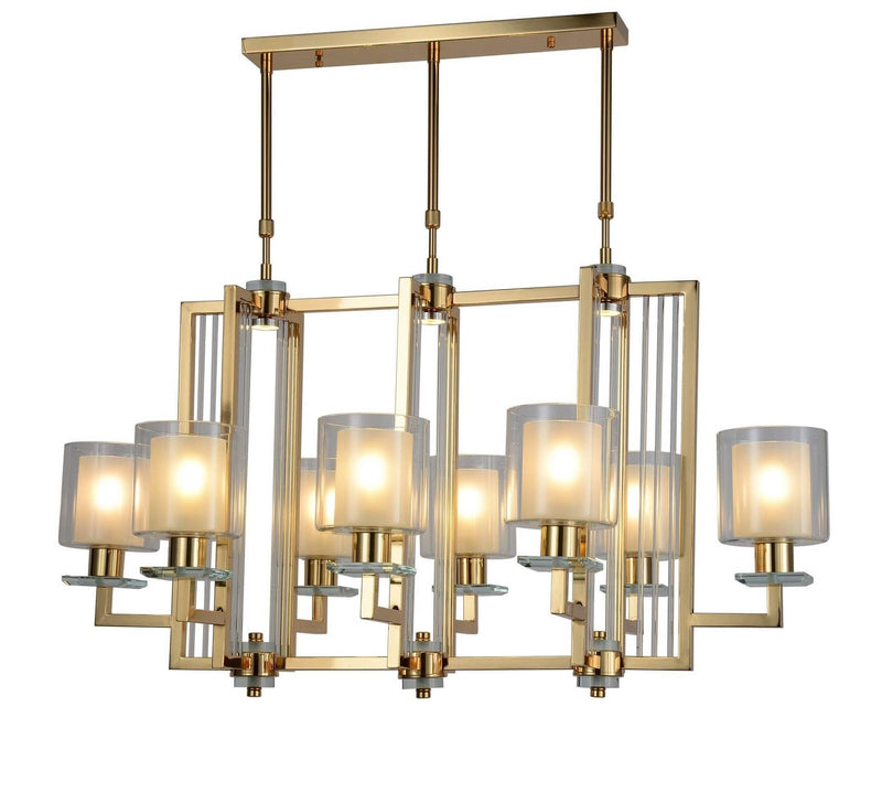 Lumina Deco Manhattan 8L chandelier E27, H 78cm