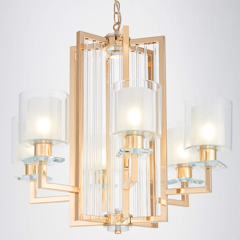 Lumina Deco Manhattan 6L chandelier E27, D 64cm