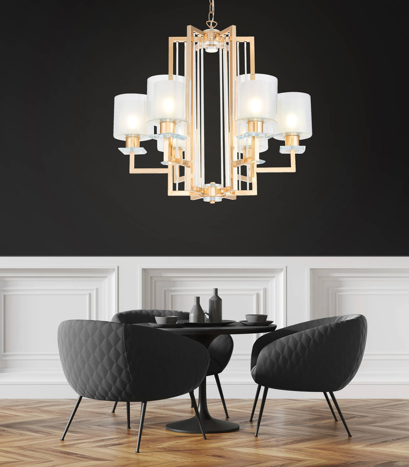 Lumina Deco Manhattan 6L chandelier E27, D 64cm