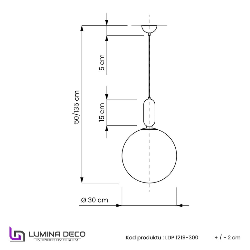 Lumina Deco Orito 1L pendant ceiling lamp E27, D 30cm