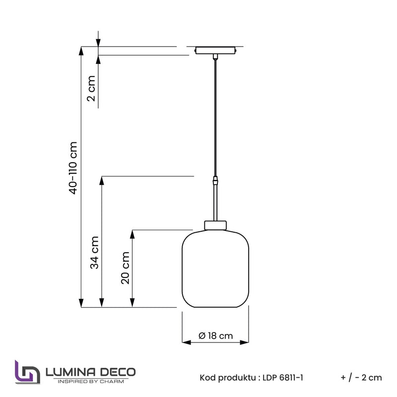 Lumina Deco Alacosmo 1L pendant ceiling lamp E27, D 18cm