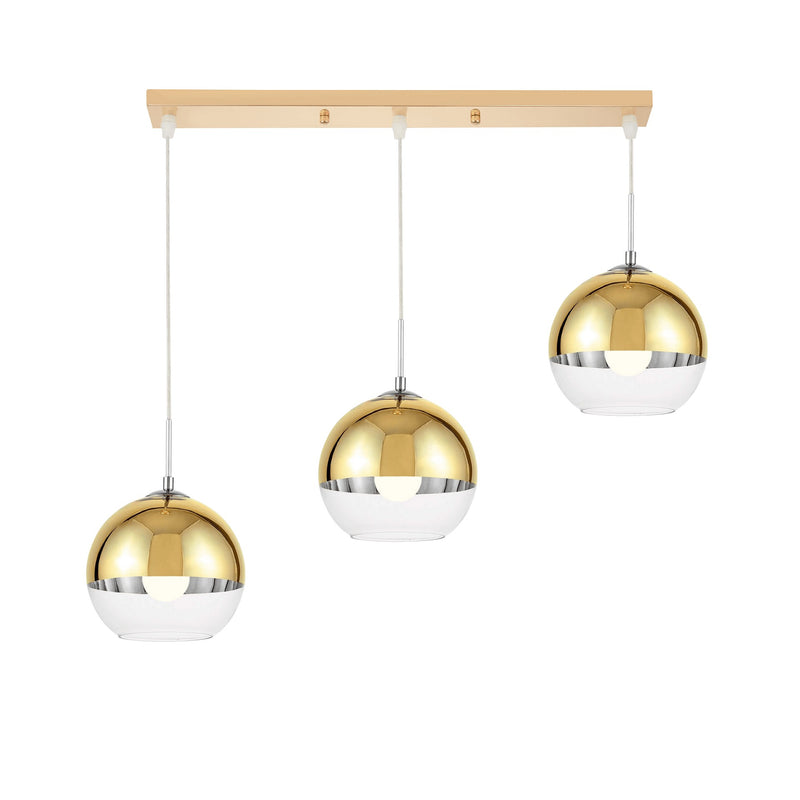 Lumina Deco Veroni 3L linear suspension ceiling lamp E27, D 20cm