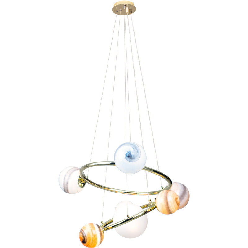 Maxlight Cosmos 7L chandelier gold, G9, D 64cm