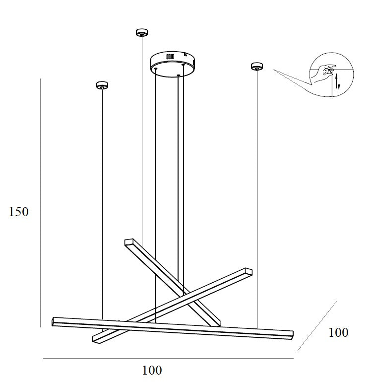 Maxlight Trio 3L Kronleuchter LED, D 100cm