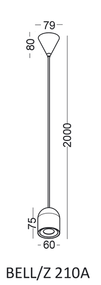 Elkim Lighting BELL/Z 210A spot suspendu pour plafond LED (COB)