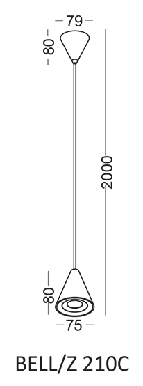 Elkim Lighting BELL/Z 210C plafondpendelspot LED (COB)