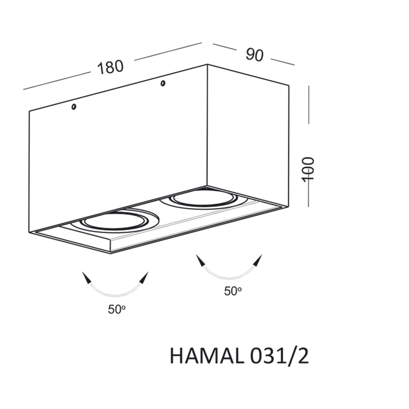 Elkim Lighting HAMAL 031/2 2L Deckenleuchte GU10