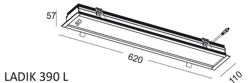 Elkim Lighting LADIK 390 inbouwpaneel LED (SMD) B 62cm