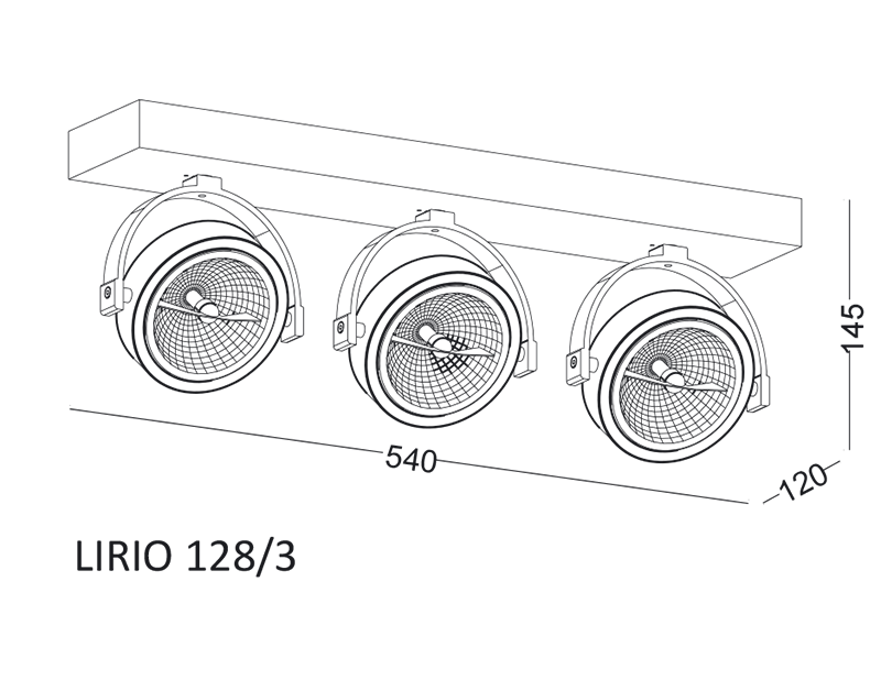 Elkim Lighting LIRIO 128/3 3L Deckenspot GU10