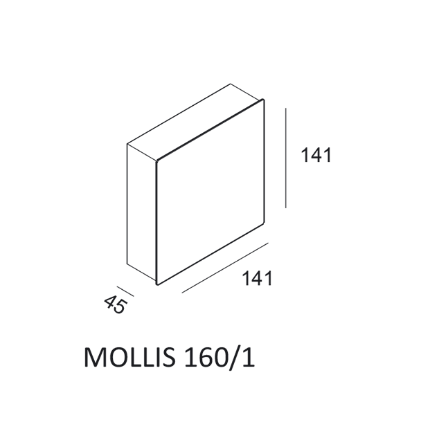 Elkim Lighting MOLLIS 160/1 wandlamp LED