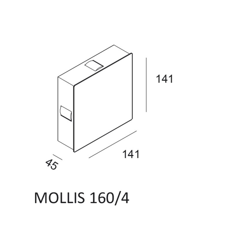 Elkim Lighting MOLLIS 160/4 4L seinävalaisin LED