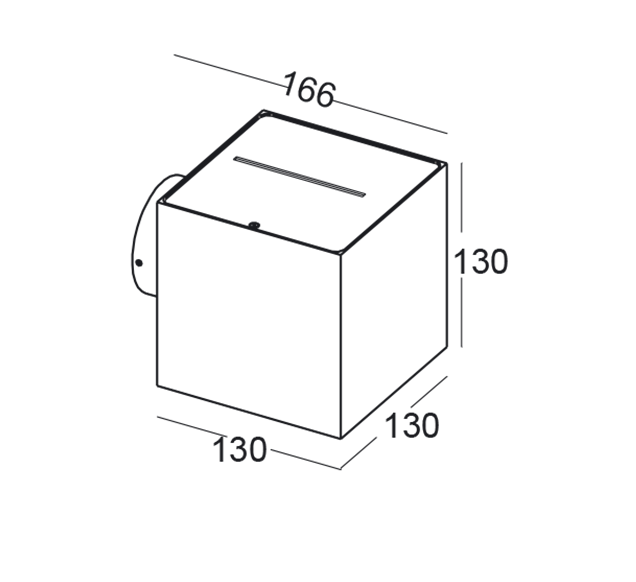 Elkim Lighting QUATRO 300/1 1L væglampe LED (SMD)