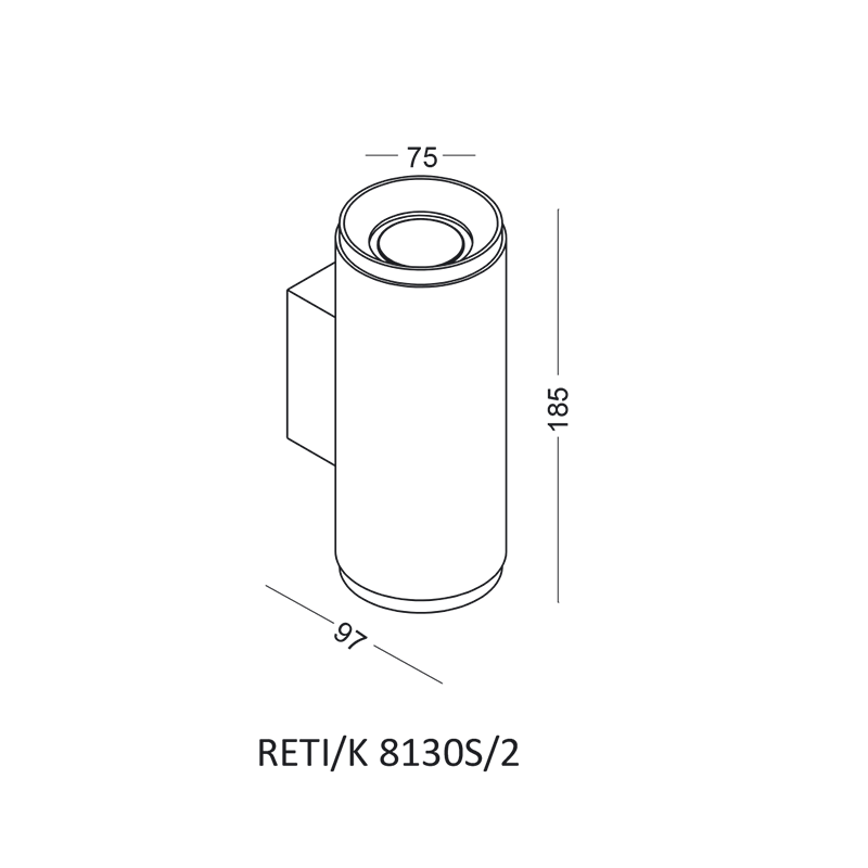 Elkim Lighting RETI/K 8130S/2 2L wall sconce GU10 