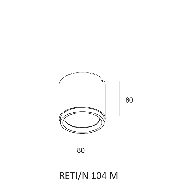 Elkim Lighting RETI/N 104 Deckenspot LED (SMD) D 8cm