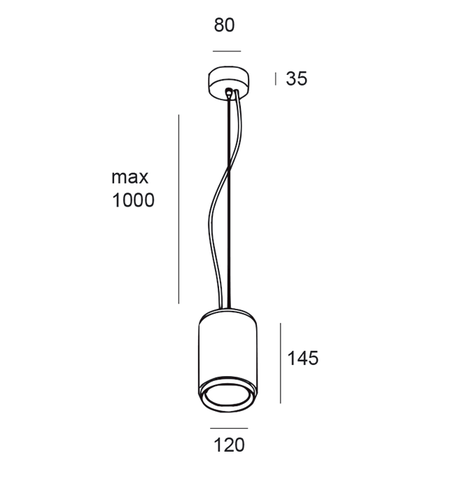 Elkim Lighting RETI/Z 8130 Deckenpendelstrahler GU10 H 14,5 cm