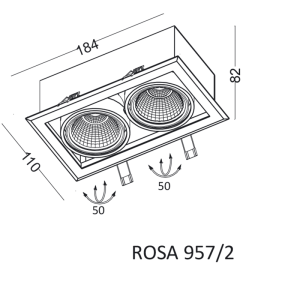 Elkim Lighting ROSA 957/2 2L recessed spotlight LED (COB)