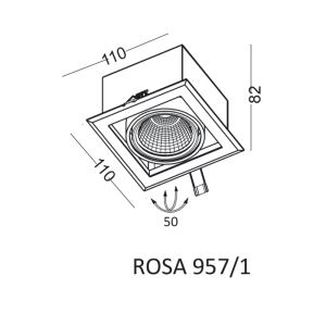 Elkim Lighting ROSA 957/1 recessed spotlight LED (COB)