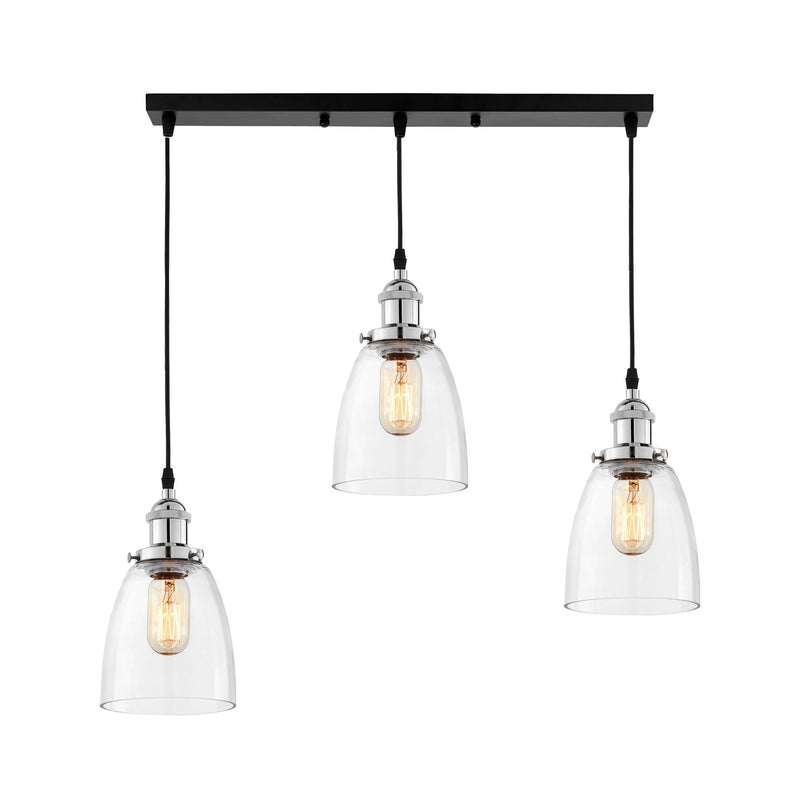 Lumina Deco Fabi 3L linear suspension ceiling lamp E27, D 14cm